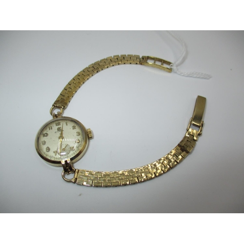 242 - Ladies 9ct Gold Cyma Bracelet Watch, 21.33g