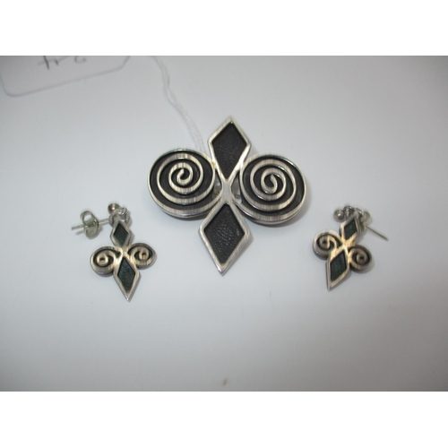 245 - Ola Gorie Silver Brooch and Earring Set