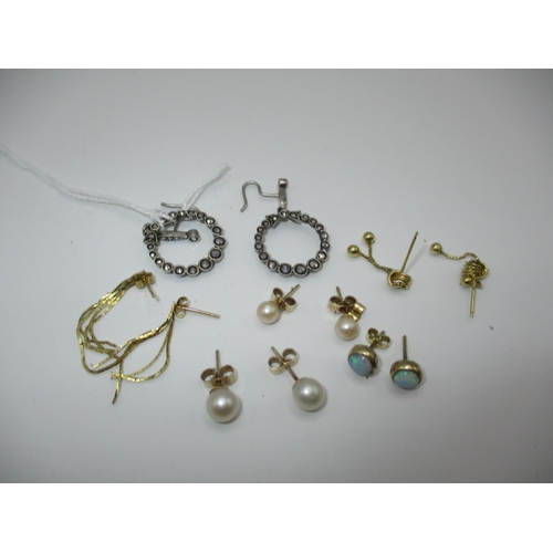 259 - Two Pairs of Pearl Ear Studs, Pair of Opal Ear Studs and 3 Other Pairs