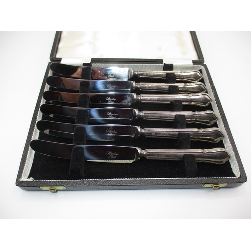 330 - Cased Set of 6 Silver Handle Tea Knives