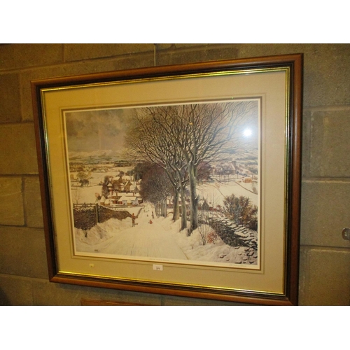 371 - James McIntosh Patrick, Signed Print, Sidlaw Village Winter