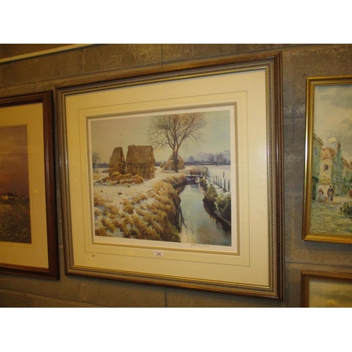 376 - James McIntosh Patrick, Signed Print, Farm at Winter, 59/850