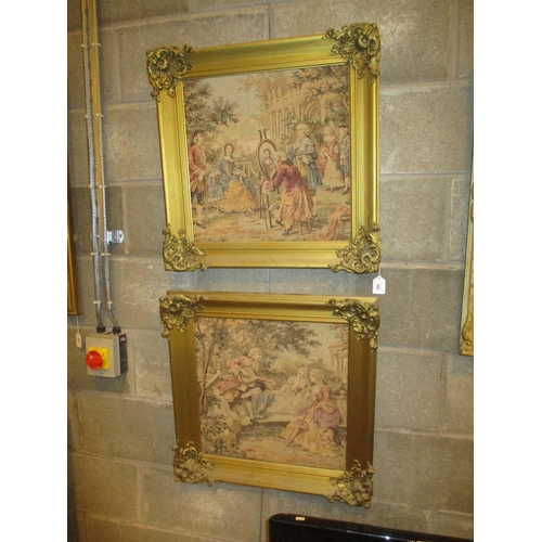 389 - Pair of Gilt Framed Tapestry Pictures, 44x44cm