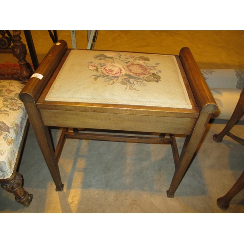 431 - Mahogany Box Seat Piano Stool