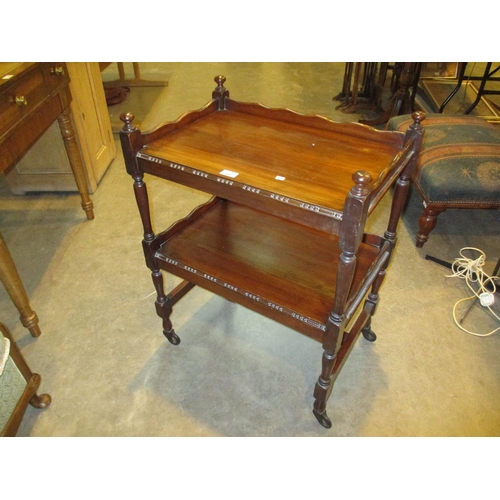 440 - 1920s Mahogany 2 Tier Dinner Trolley