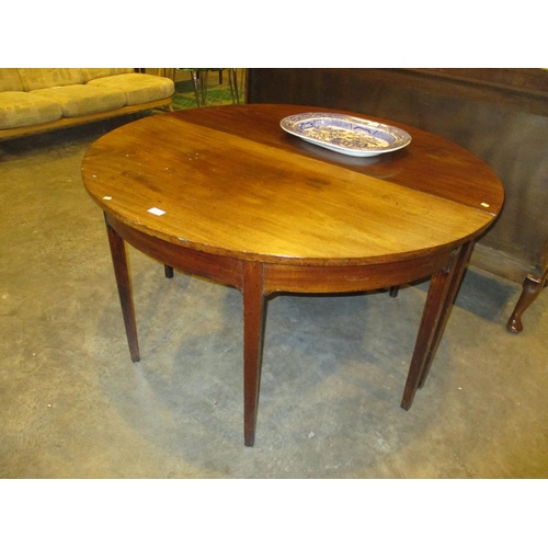 447 - 19th Century Mahogany D End 2 Part Dining Table, 126x125cm