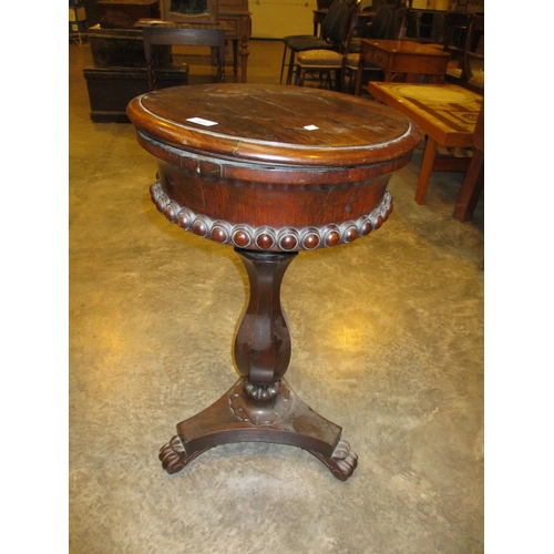 463 - 19th Century Rosewood Teapoy, lacking interior caddies/bowls