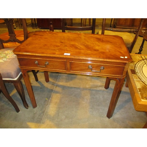 467 - Reproduction Mahogany 2 Drawer Side Table, 80x47cm