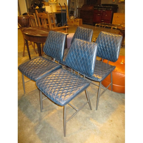 469 - Set of 4 Modern Metal Frame Dining Chairs