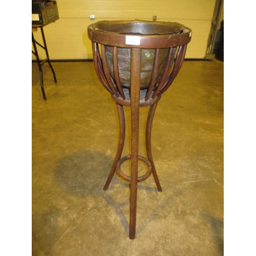 471 - Bentwood Jardinière with Copper Liner