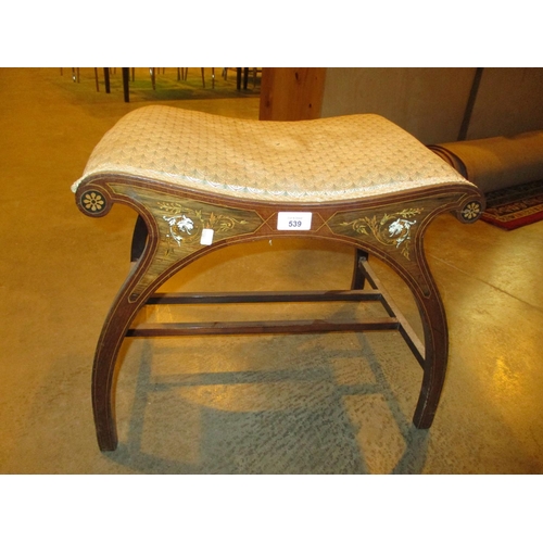 539 - Late Victorian Inlaid Rosewood Dressing Stool