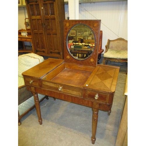 424 - Inlaid Mahogany Writing and Dressing Table, 104x60cm