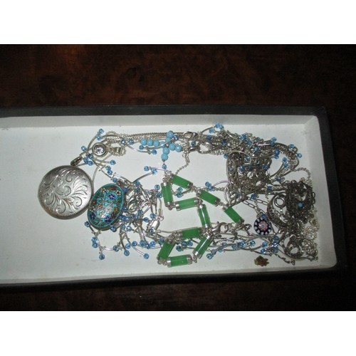 348 - Silver Lockets, Chains, Pendants and Bracelets etc