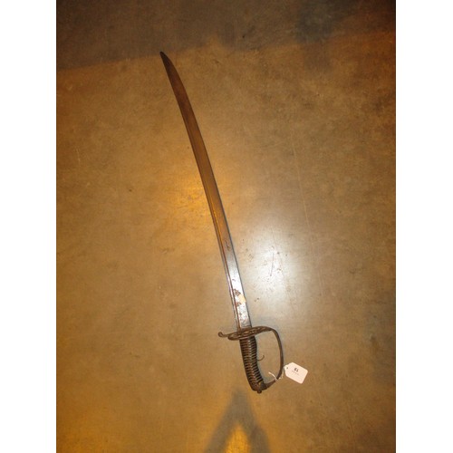 19 - Curved Blade Sword with Wire Bound Handle