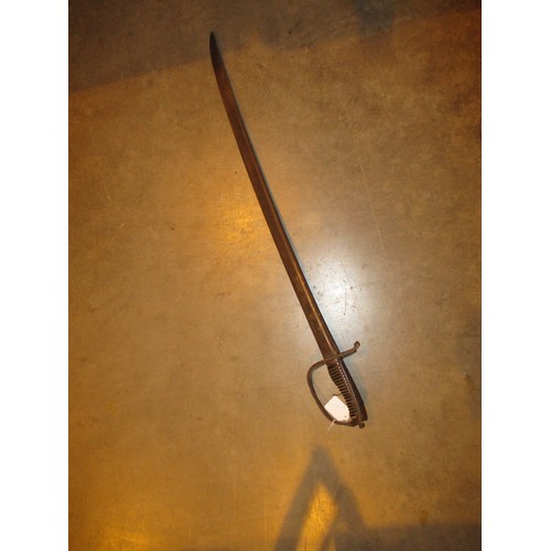 19 - Curved Blade Sword with Wire Bound Handle