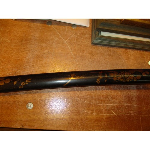 158 - Japanese Katana having a Shagreen Handle and Lacquer Scabbard