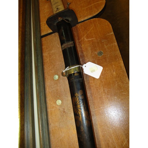 158 - Japanese Katana having a Shagreen Handle and Lacquer Scabbard