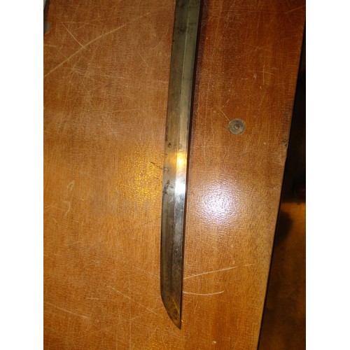 158 - Japanese Katana having a Shagreen Handle and Lacquer Scabbard