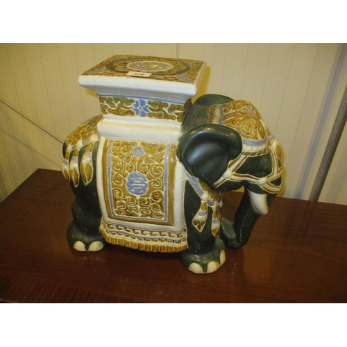 270 - Pottery Elephant Stool, 43cm H, 46cm L