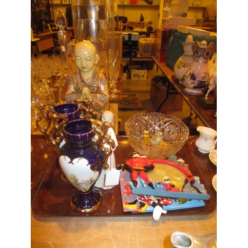 88 - Buddha Figure, Pair of Vases and Decorative Items