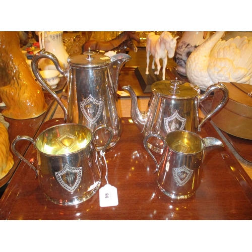 94 - Victorian Silver Plated 4 Piece Tea Service