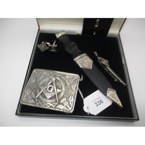 336 - Sgian Dubh, Kilt Pin, Kilt Buckle and a Pair of Cufflinks