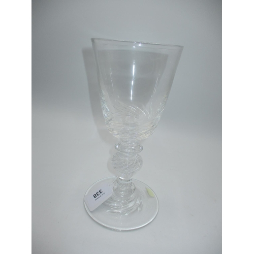 338 - Continental Glass Goblet having Spiral Decoration, 22.5cm