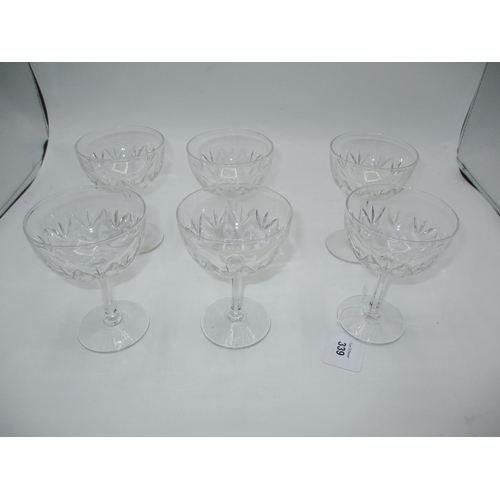 339 - Set of 6 Cut Glass Champagne Coupes