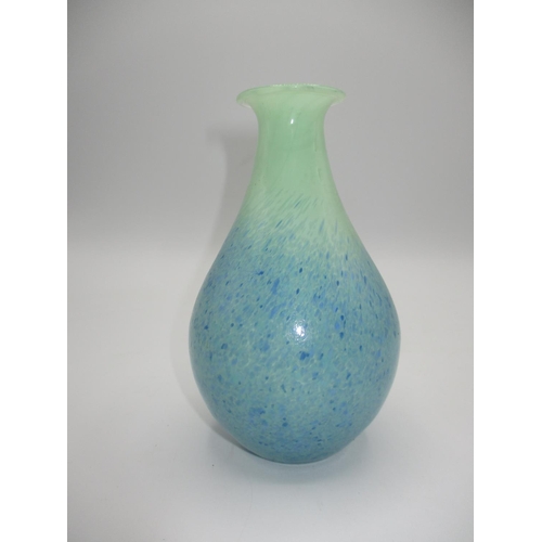 341 - Hadeland Norway Pale Blue Mottled Glass Vase, 15cm