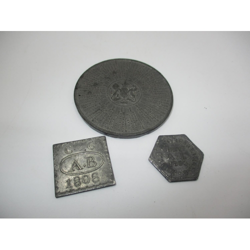 362 - South End Relief Cong 1800 Token, 1808 Church Token and Chronology of The Reigns of England Token