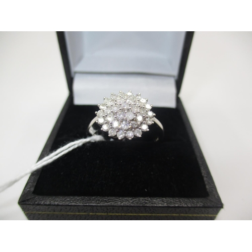 392 - 9ct White Gold Diamond Ring, approx total diamond weight 1 carat, size R