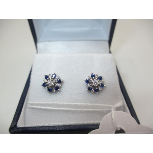 400 - 18ct White Gold Sapphire and Diamond Antique Style Earrings