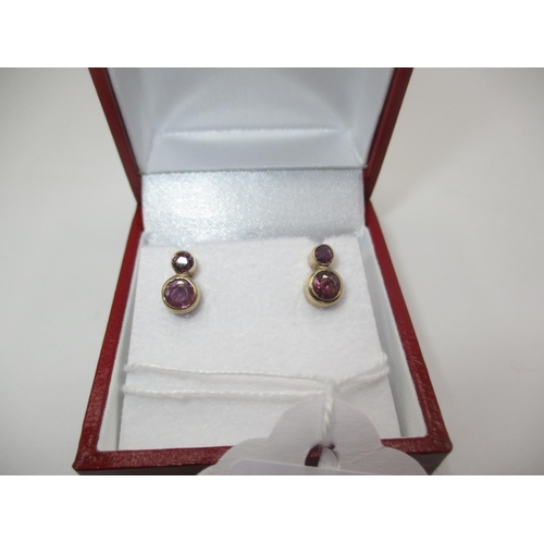 403 - 9ct Gold Ruby Earrings