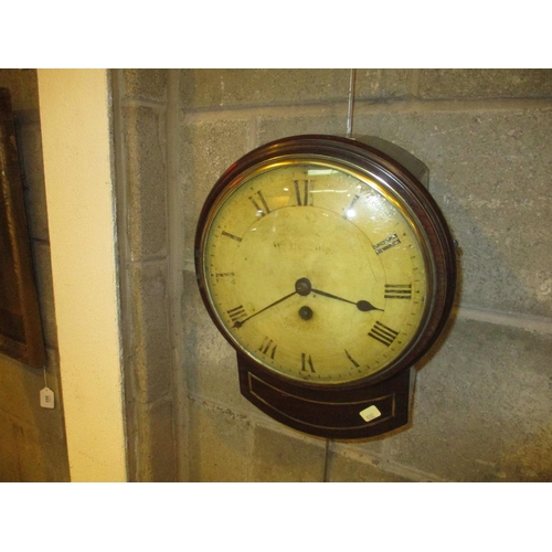 551 - 19th Century Mahogany Case Fusee Wall Clock, the Back Plate Signed Wm. Bullock Bradford, dial 20.5cm