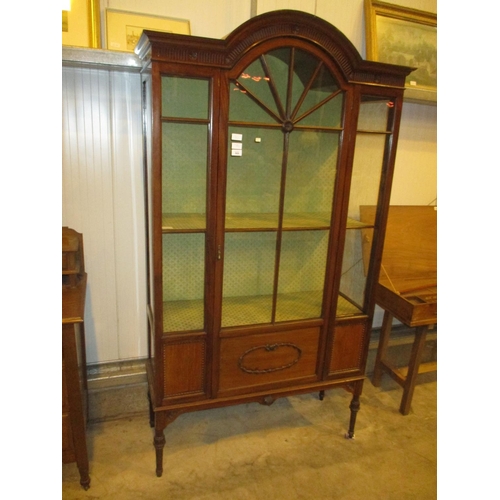 569 - 1920's Mahogany Dome Top Display Cabinet, 100cm W, 36cm D, 189cm H