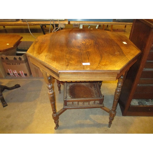 595 - Late Victorian Inlaid Rosewood Octagonal Occasional Table, 75cm W, 71cm H