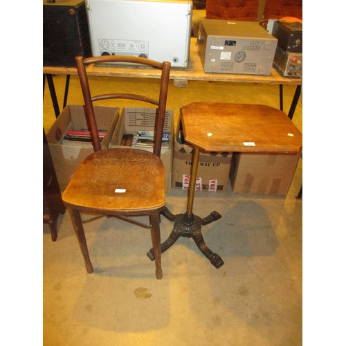 596 - Bentwood Chair and a Reading Table