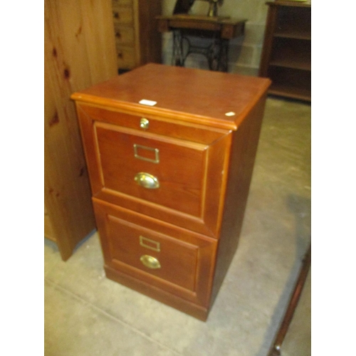 649 - Two Drawer Filing Cabinet, 45cm w, 40cm d, 68cm h, oak finish