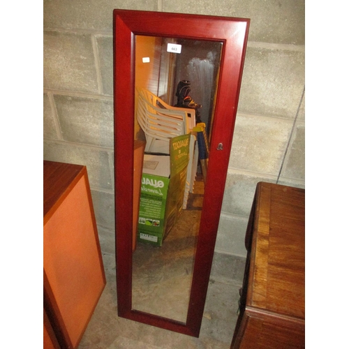 663 - Wall Mounting Mirror Door Jewellery Cabinet, 37cm W, 10cm D, 123cm H