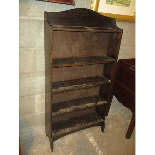 681 - Early 20th Century Oak Bookshelves, 61cm W, 21cm Deep at Base, 123cm H