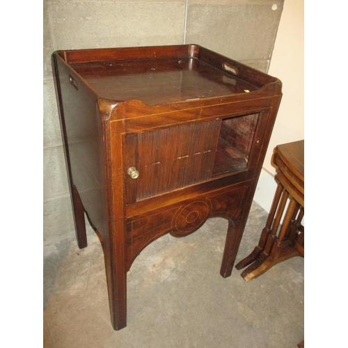 682 - George III Inlaid Mahogany Pot Cupboard and a Nest of Tables