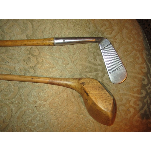 698 - Two Hickory Golf Clubs