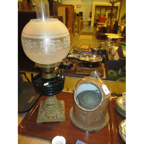 10 - Victorian Oil Lamp and a Ships Compass