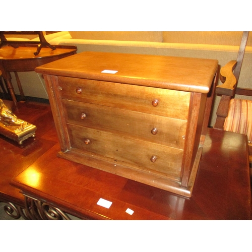 155 - Three Drawer Collectors Chest, 48cm w, 25cm d, 33cm h