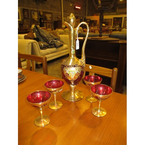 171 - Italian Murano Glass 5 Piece Cocktail Set