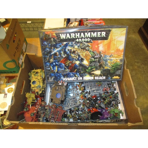 174 - Box of War Hammer Figures and Vehicles