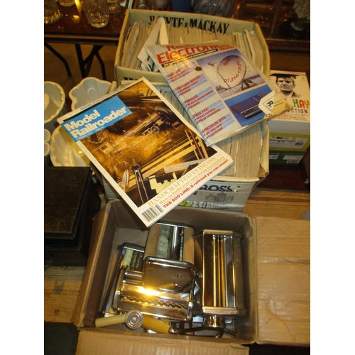 74 - Model Railroader and Radio and Electronics Magazines and a Pasta Machine