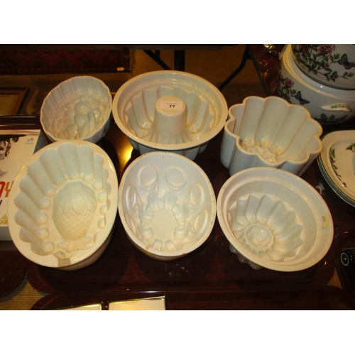 77 - Six Vintage Jelly Moulds