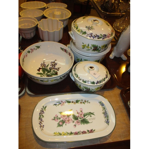 81 - Royal Worcester Herbs Bowl, 2 Serving Dishes and 3 Tureens