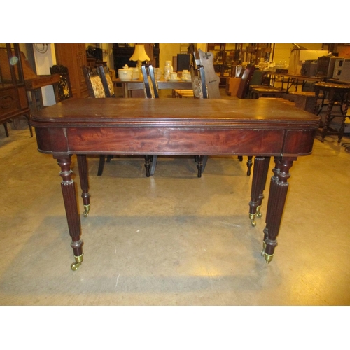 438 - Regency Mahogany Metamorphic Extending Dining Table on 6 Turned and Reeded Legs with 3 Leaves, 301cm... 